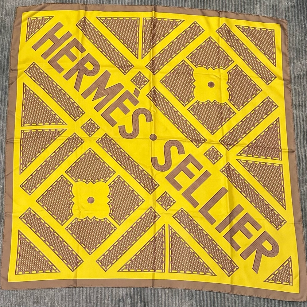 HERMES SELLIER SERIE SILK TWILL SCARF 90CM/35” SQUARE